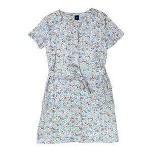GAP Kids Floral Tie-Belt Dress with Button Front - Size Girls XL